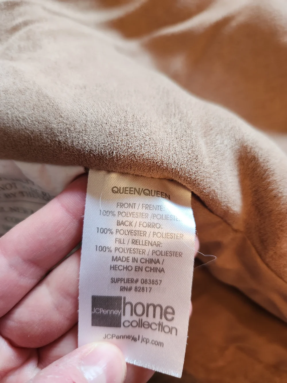 JCPenney Queen Sized Light Brown Patchwork Comforter
